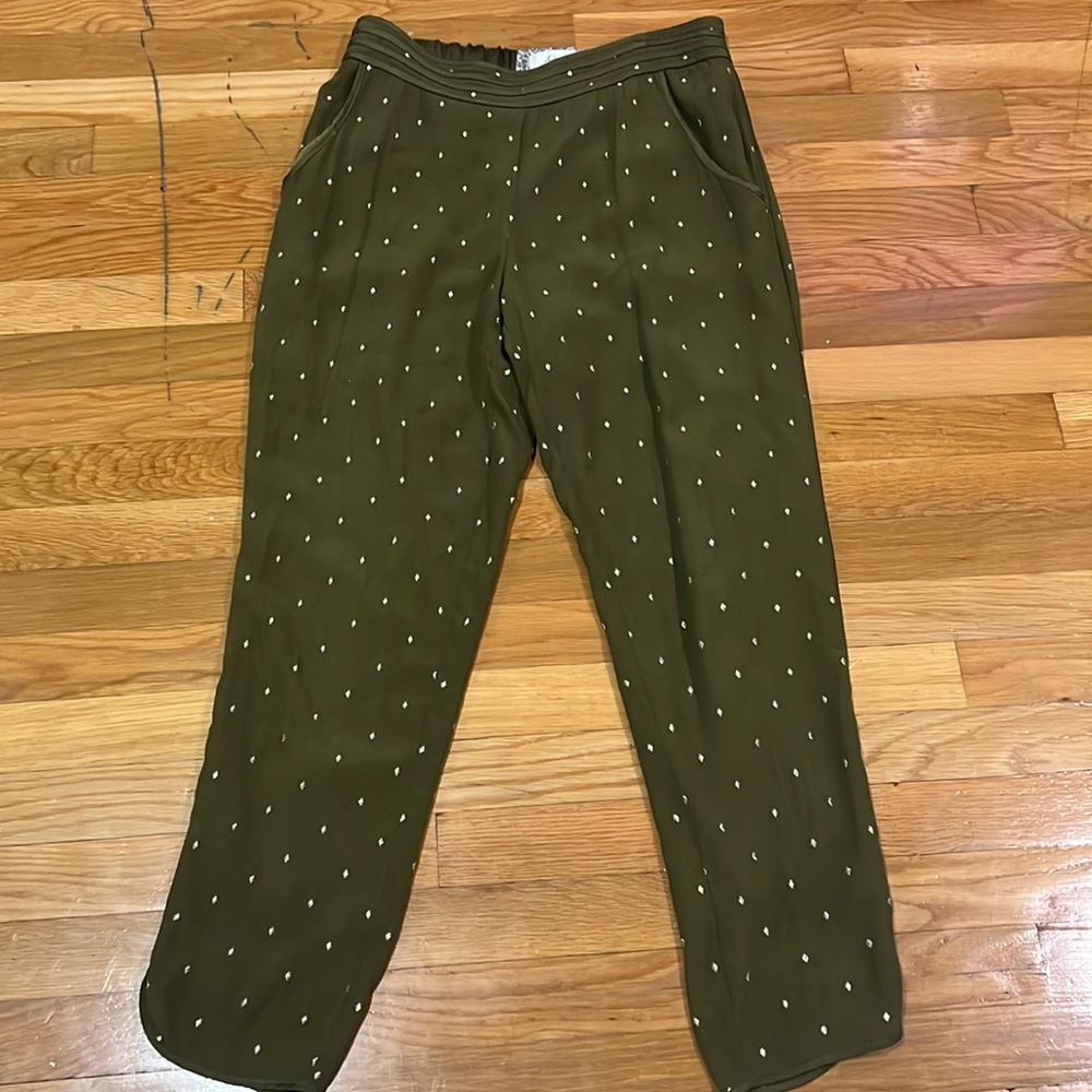 Anthropologie Elevenses embroidered pants 8